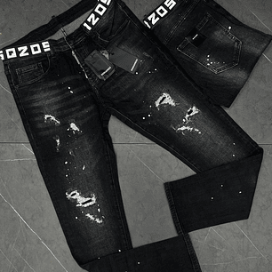 JEAN DSQUARED NEGRO CON ROTURAS