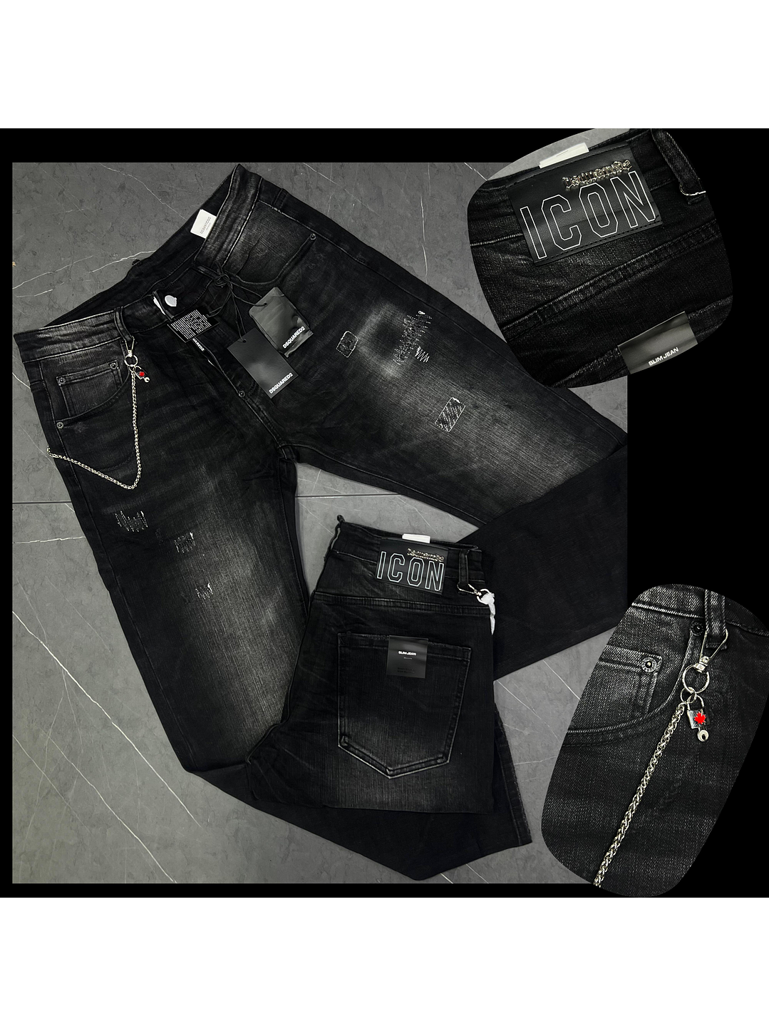 JEAN NEGRO DSQUARED CON CADENA 1