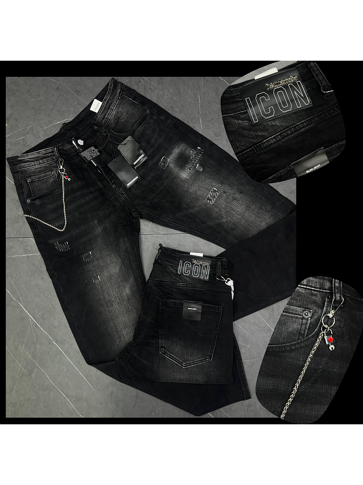 JEAN NEGRO DSQUARED CON CADENA 1