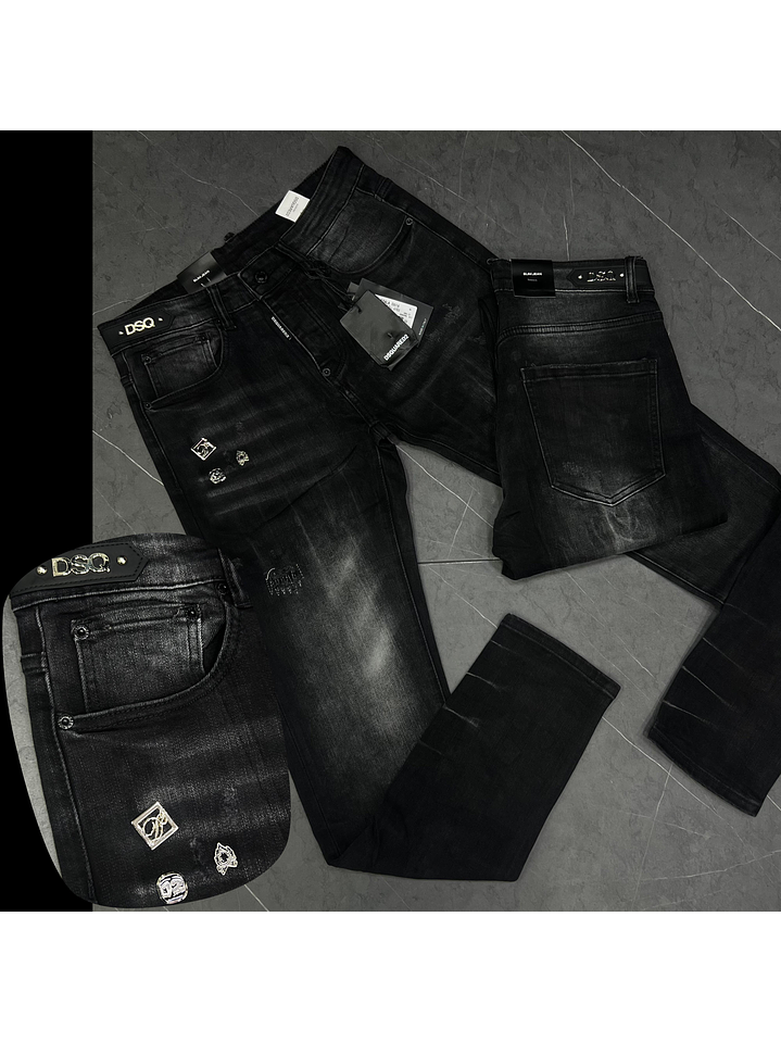 JEAN DSQUARED NEGRO CON LOGOS PEQUEÑAS  1
