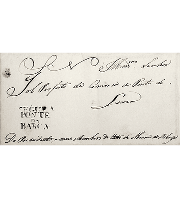 1835 Portugal Carta Pré-Filatélica PTB-S1 «SEGURA / PONTE DA BARCA» Azul