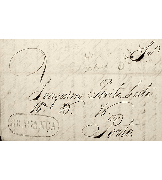 1839 Portugal Carta Pré-filatélica BGC 3 «BRAGANÇA» Azul
