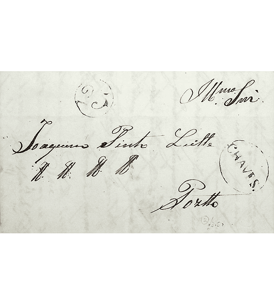 1845 Portugal Carta Pré-filatélica CHV 4 «CHAVES» Azul