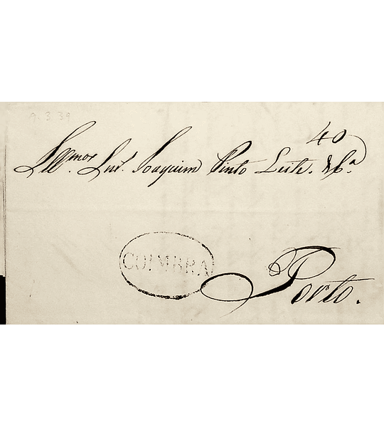 1839 Portugal Carta Pré-filatélica CBR 10 «COIMBRA» Preto