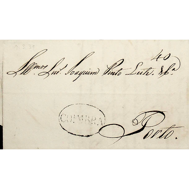 1839 Portugal Carta Pré-filatélica CBR 10 «COIMBRA» Preto