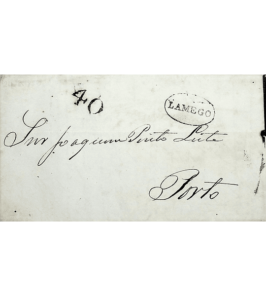 1852 Portugal Carta Pré-filatélica LMG 3 «LAMEGO» Azul