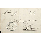 1845 Portugal Carta Pré-filatélica PRG 3 «PEZO DA REGOA» Azul 1
