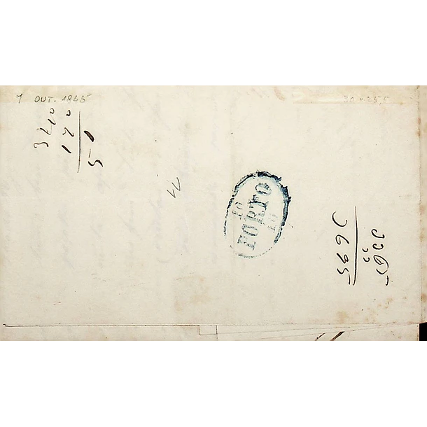 1845 Portugal Carta Pré-filatélica PRG 3 «PEZO DA REGOA» Azul