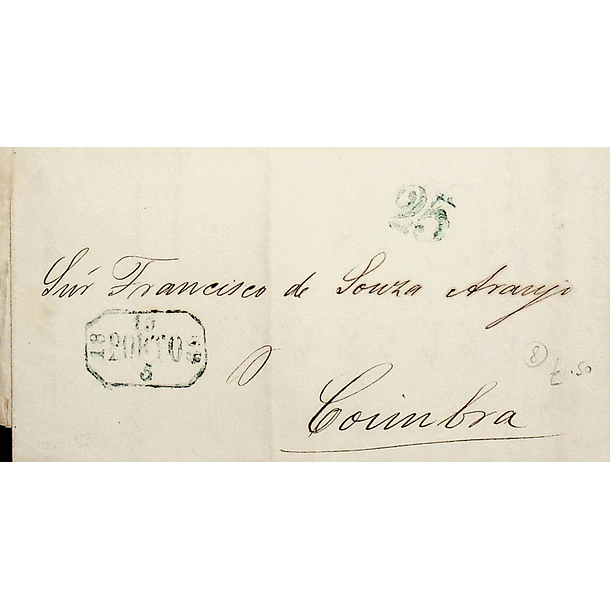 1853 Portugal Carta Pré-filatélica PRT 16 «PORTO» Azul