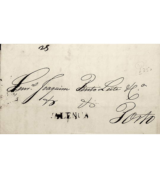 1835 Portugal Carta Pré-filatélica VLN 2 «VALENCA» Sépia