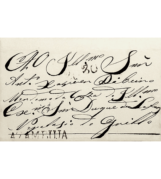 1846 Portugal Carta Pré-filatélica AZB 1 «AZAMBUJA» Sépia