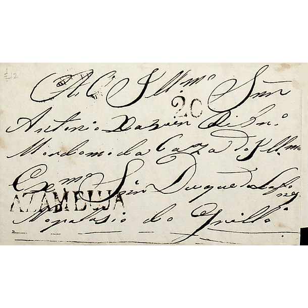1839 Portugal Carta Pré-filatélica AZB 1 «AZAMBUJA» Sépia