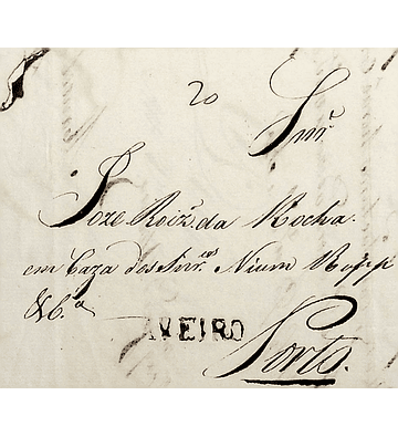 1821 Portugal Carta Pré-filatélica AVR 4 «AVEIRO» Sépia Preto