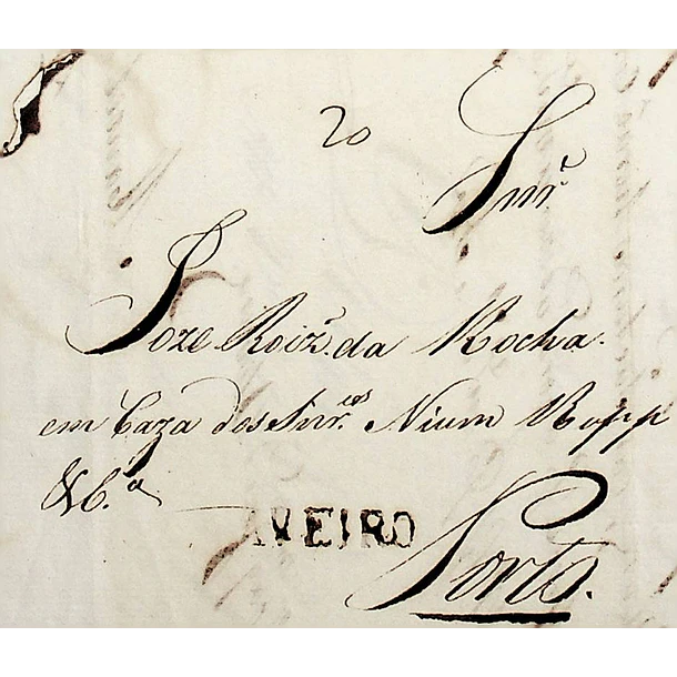1821 Portugal Carta Pré-filatélica AVR 4 «AVEIRO» Sépia Preto