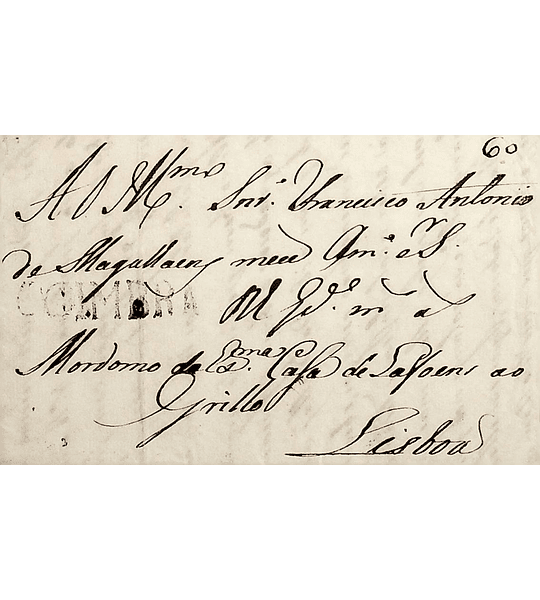 1814 Portugal Carta Pré-filatélica CBR 3 «COIMBRA» Preto