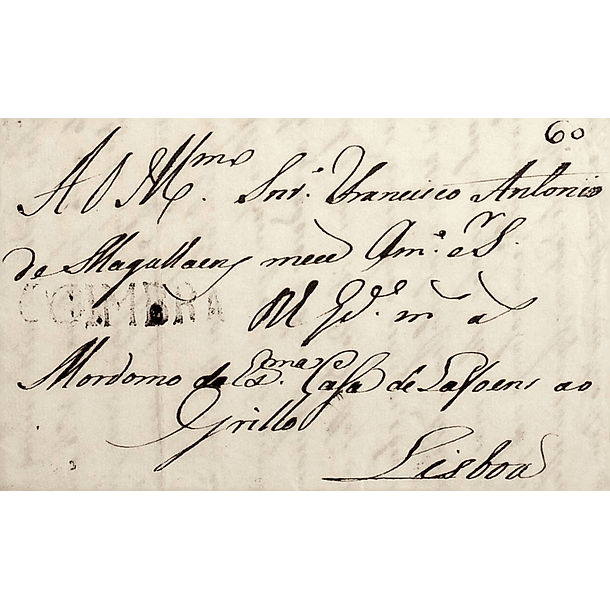 1814 Portugal Carta Pré-filatélica CBR 3 «COIMBRA» Preto