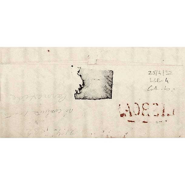 1832 Portugal Carta Pré-filatélica LSB 4 «LISBOA» Vermelho