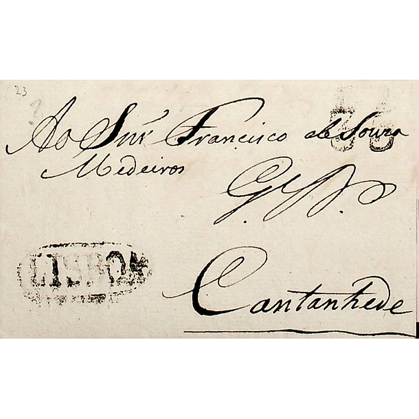 1823 Portugal Carta Pré-filatélica LSB 4 «LISBOA» Preto