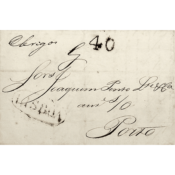 1834 Portugal Carta Pré-filatélica LSB 5 «LISBOA» Sépia Escuro