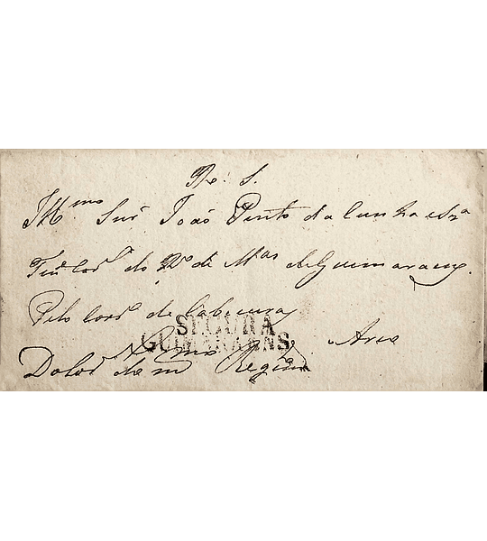 1830 Portugal Capa de Carta Pré-Filatélica GMR-S 1 «SEGURA GUIMARAENS» Preto