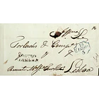 1845 Portugal Carta Pré-Filatélica CBR-S 2 «SEGURO COIMBRA» Preto + LSB 19 «LISBOA» 1
