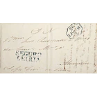 1843 Portugal Carta Pré-Filatélica LRA-S 2 «SEGURO LEIRIA» Azul + LSB 19 «LISBOA» 1