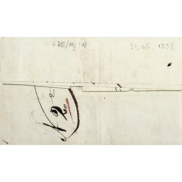 1832 Portugal Carta Pré-Filatélica ABT 2 «ABRANTES» Vermelho