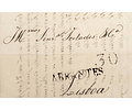 1834 Portugal Carta Pré-Filatélica ABT 2 «ABRANTES» Sépia