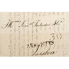 1834 Portugal Carta Pré-Filatélica ABT 2 «ABRANTES» Sépia 1