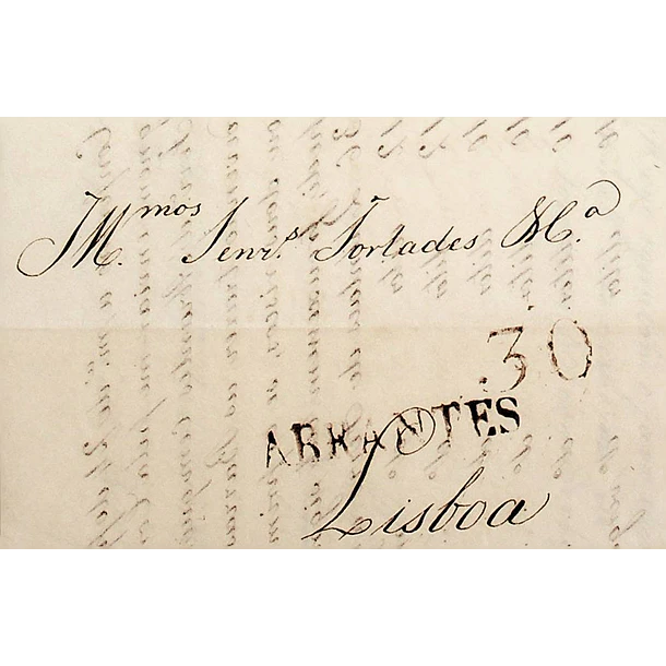 1834 Portugal Carta Pré-Filatélica ABT 2 «ABRANTES» Sépia