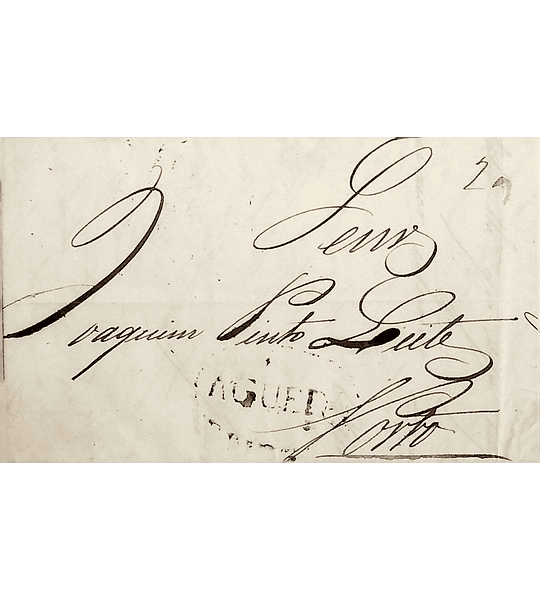 1846 Portugal Carta Pré-Filatélica AGD 3 «AGUEDA» Sépia