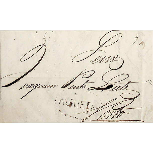 1846 Portugal Carta Pré-Filatélica AGD 3 «AGUEDA» Sépia