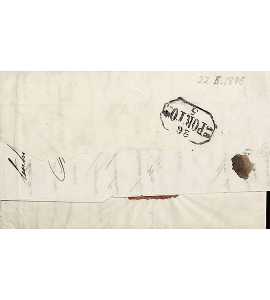 1846 Portugal Carta Pré-Filatélica AGD 3 «AGUEDA» Sépia