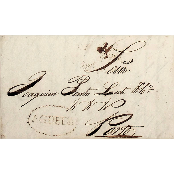 1842 Portugal Carta Pré-Filatélica AGD 3 «AGUEDA» Sépia