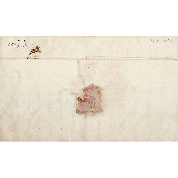1842 Portugal Carta Pré-Filatélica AGD 3 «AGUEDA» Sépia