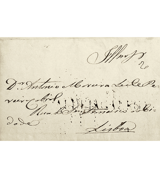 1841 Portugal Carta Pré-Filatélica Montijo MTJ 1 «ALDEIAGALEGA» Sépia