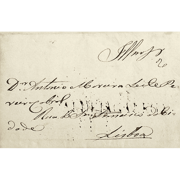 1841 Portugal Carta Pré-Filatélica Montijo MTJ 1 «ALDEIAGALEGA» Sépia