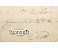 1841 Portugal Carta Pré-Filatélica ALD 2 «ALMEIDA» Azul