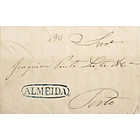 1841 Portugal Carta Pré-Filatélica ALD 2 «ALMEIDA» Azul 1