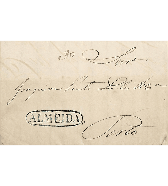 1841 Portugal Carta Pré-Filatélica ALD 2 «ALMEIDA» Azul