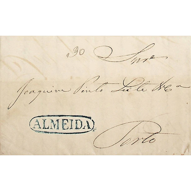 1841 Portugal Carta Pré-Filatélica ALD 2 «ALMEIDA» Azul
