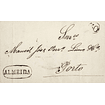 1850 Portugal Carta Pré-Filatélica ALD 4 «ALMEIDA» Sépia