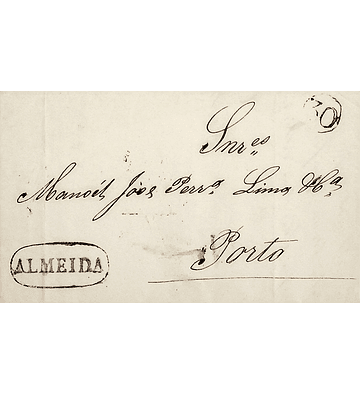1850 Portugal Carta Pré-Filatélica ALD 4 «ALMEIDA» Sépia