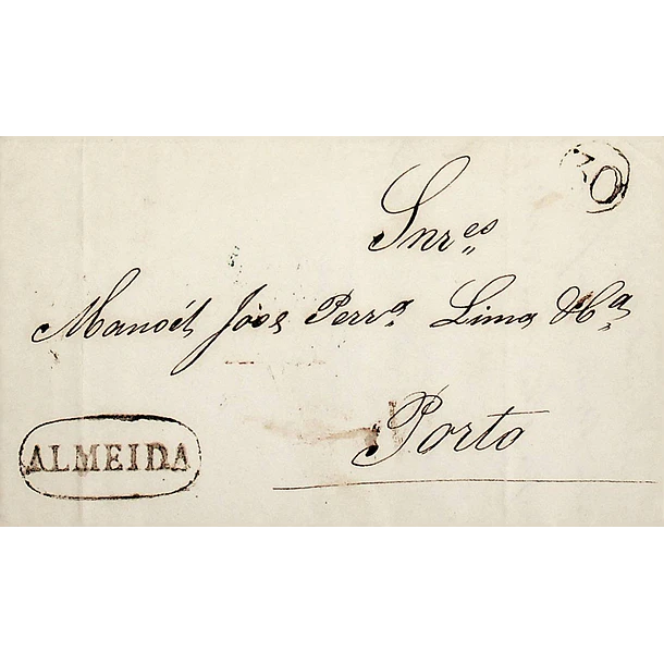 1850 Portugal Carta Pré-Filatélica ALD 4 «ALMEIDA» Sépia
