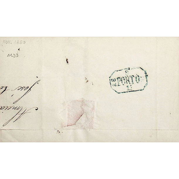 1850 Portugal Carta Pré-Filatélica ALD 4 «ALMEIDA» Sépia