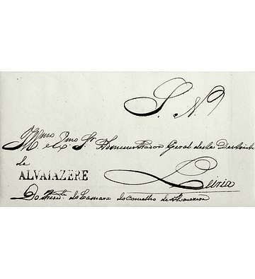 1841 Portugal Carta Pré-Filatélica AVZ 2 «ALVAIAZARE» Preto