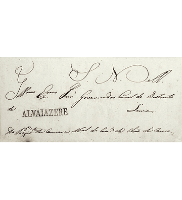 1848 Portugal Carta Pré-Filatélica AVZ 2 «ALVAIAZARE» Preto