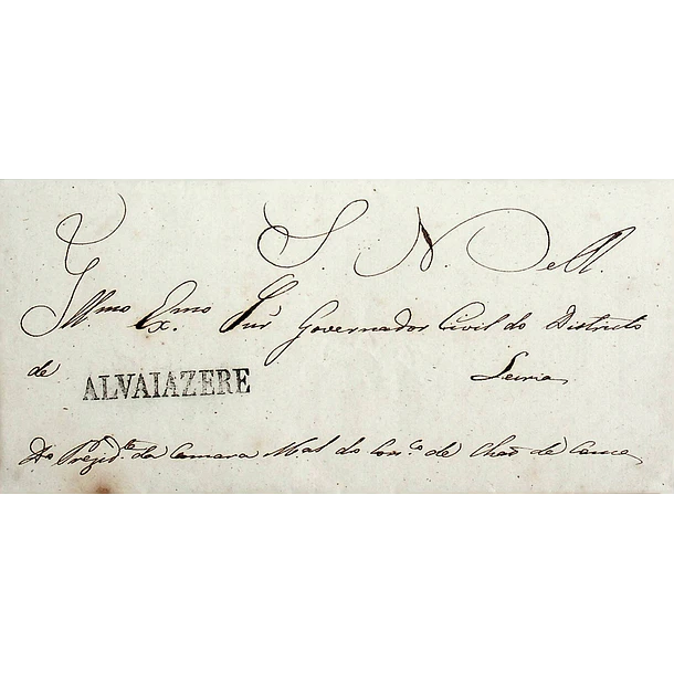 1848 Portugal Carta Pré-Filatélica AVZ 2 «ALVAIAZARE» Preto