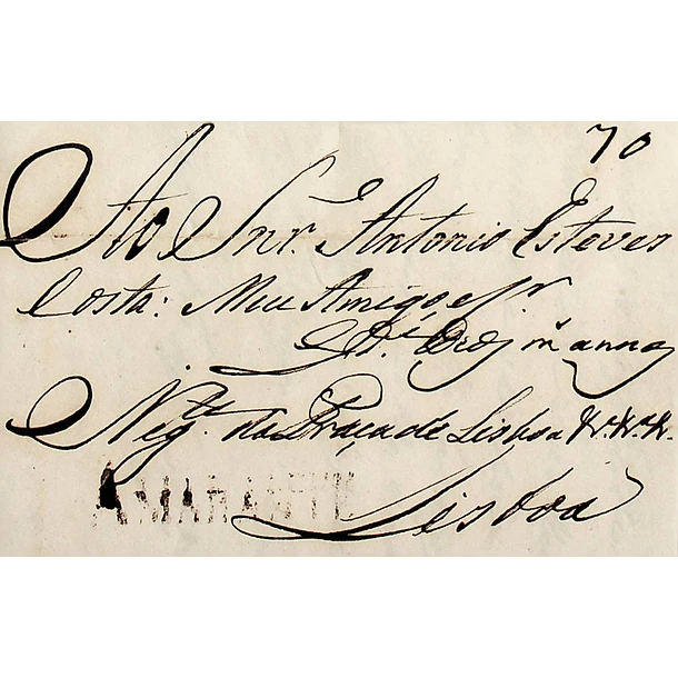 1814 Portugal Carta Pré-Filatélica AMT 2 «AMARANTE» Sépia