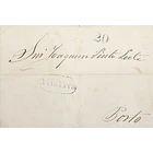1851 Portugal Carta Pré-Filatélica AMT 4 «AMARANTE» Azul 1